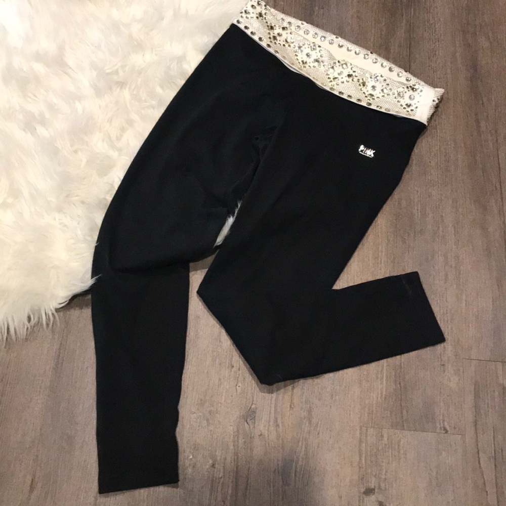 PINK size M blinged out leggings full length